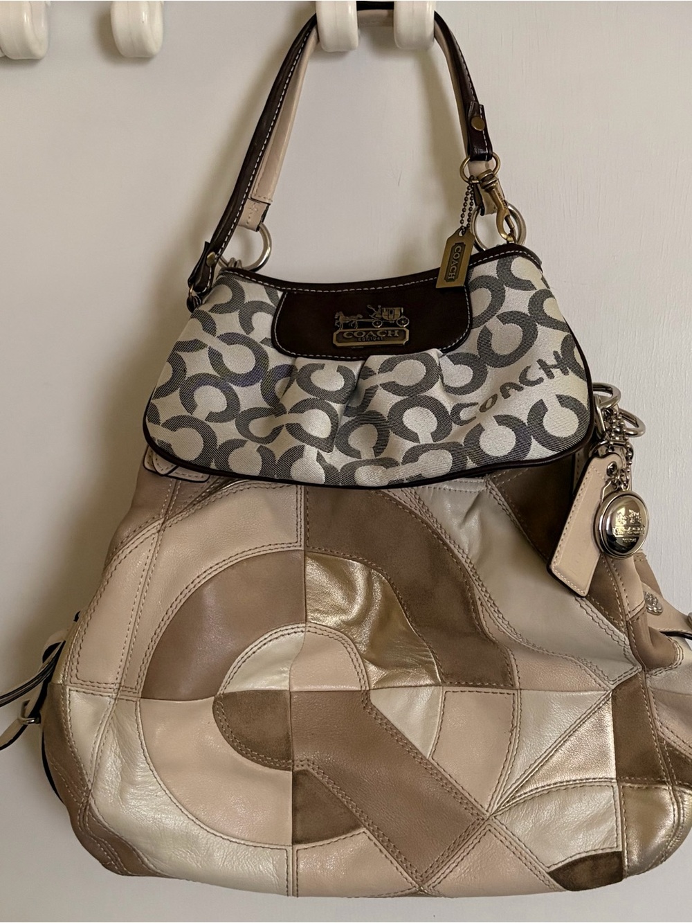 Coach Signature Patchwork Bag Bundle – Main Bag Authentic + Bonus Smaller Bag